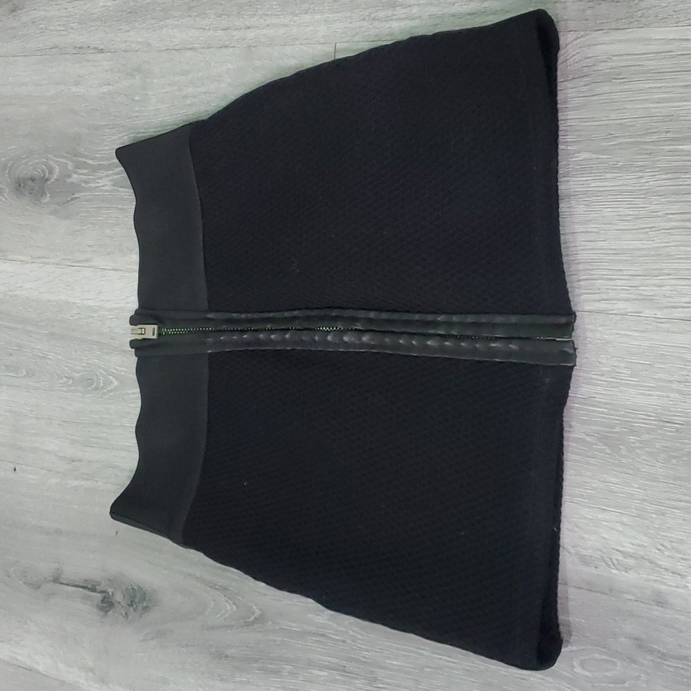 IRO Leather trim black mini skirt size 0 in great condition.